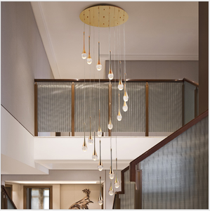 <span class=keywords><strong>Lampadario</strong></span> Moderno Nordico Postmoderno per Ufficio Domestico, Illuminazione a Sospensione Dorata <span class=keywords><strong>con</strong></span> <span class=keywords><strong>Sfere</strong></span> di Cristallo, Lampada a Sospensione Lunga - Product Image 3