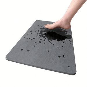 Tapis de sol antidérapant en pierre de diatomite, absorbant l'eau, pour porte de salle de bain, très tendance - Product Image 5