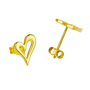 Pendientes de Oro con Forma de Corazón para Mujer, Pendientes Románticos para Boda, Joyería Elegante con Forma de Corazón, Regalo de Aniversario - Product Image 1