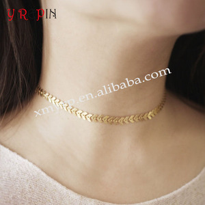 Colar de ouro com flecha de aço inoxidável 6mm, gargantilha de ouro com gola V, joia de osso de peixe e clavícula para mulheres, conjunto de joias - Product Image 5