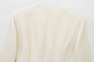 Blazer Casual de Manga Longa com Decote em V em Duas Cores para Mulheres - Product Image 6