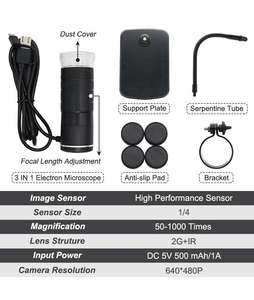<span class=keywords><strong>Microscope</strong></span> numérique USB 1000X loupe <span class=keywords><strong>Microscope</strong></span> pour souder électronique stéréo USB Endoscope caméra loupe avec 8 LED - Product Image 3