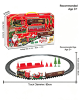 Train électrique de Noël avec lumières et sons, fonctionne sur piles, en plastique, échelle 1:24, jouet pour enfants, cadeau de Noël