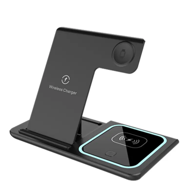 Phone Stand Station Pad 3-1 3 In1 in 1 3-In-1 Light Fast Charging Qi Wireless Charger For Android Iphone Phone Wireless Charger