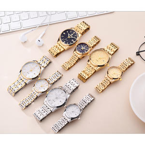 Montre à bracelet en acier pour couple, résistante à l'eau, calendrier lumineux, montre à quartz pour homme et femme - Product Image 1