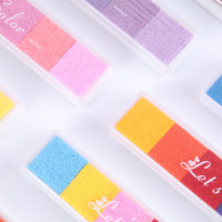 Lot de tampons encreurs miniatures dégradés 6 couleurs, lavables et sûrs, pour empreintes digitales, pour enfants, bricolage, tamponnage en caoutchouc, scrapbooking, art