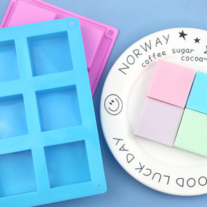 Moule en silicone carré pour bonbons, brownies, gâteaux, <span class=keywords><strong>chocolat</strong></span>, 6 cavités, moules DIY pour savon, bac à glaçons, personnalisable, Halloween - Product Image 3