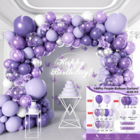 Kit d'arche de guirlande de ballons en latex bleu ciel et blanc pour décoration de fête, anniversaire, baby shower, mariage, ensemble Joyeux Anniversaire