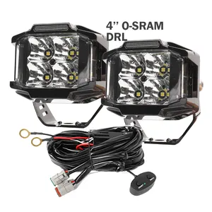 12V 24V 4 Inch Pods Spot Beam Off Road Led Lights With Automotive Wire Harness for Jeep Off Road 4x4