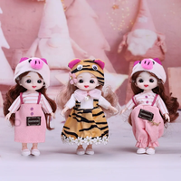 Vêtements pour poupées BJD de 6 pouces, tenues pour filles, vêtements pour poupées d'enfants, 12 animaux du zodiaque, style dessin animé, accessoires en tissu