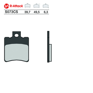 R-Attack S073CS ผ้าเบรกคาร์บอนเซรามิก 39.7x49.5x6.3 มม. ด้านหน้า ด้านหลัง รถจักรยานยนต์ - Product Image 1