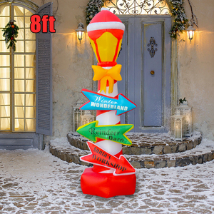 Letrero Inflable de Navidad de 8 Pies para Exteriores, Letrero Luminoso para Estacionamiento, Letrero Inflable de <span class=keywords><strong>Santa</strong></span> Claus con la Leyenda 'Por Favor, Deténgase Aquí' - Product Image 5