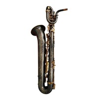 Eastern Music Pro Matte Black Nickel Plated Brass Baritone Saxophone with EB Tone Easy Install Performance Grade