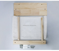 Lit pour chat en bois et peluche, double usage, respirant, avec structure d'escalade, blanc, pour fenêtre, type hamac