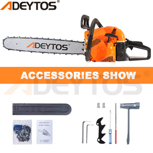 Outil de jardinage 58cc Machine à couper le bois Tronçonneuse 5800 Essence Scie à chaîne professionnelle à essence à vendre Noir et orange - Product Image 4