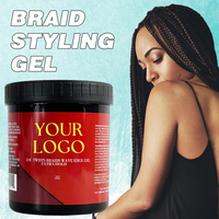 Gel Non Gras pour Locs et Twists, Fixation Forte, Cire de Contrôle des Bords, Gel Coiffant Pailleté pour Tresses et Vanilles