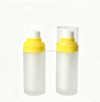 CMC - Flacon en verre sans air pour cosmétiques, rechargeable, OEM, transparent givré, à double paroi, vide, avec flacon intérieur en PP