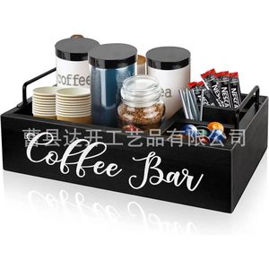 กล่องเก็บของบาร์กาแฟไม้โครงไม้เนื้อแข็งสไตล์ย้อนยุคออแกไนเซอร์ครัวอเนกประสงค์ - Product Image 3
