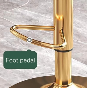 올리브 그린 벨벳 바 의자 360 ° 회전 조절 가능한 바 의자 높이 아일랜드 의자 사일러스 바 높은 의자 - Product Image 4