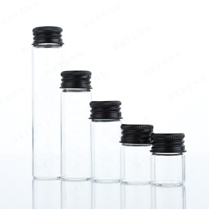 Venta al por mayor logotipo personalizado transparente vacío diámetro 22mm 5ml 10ml 20ml 30ml botella de tubo de vidrio con tapa de aluminio de tornillo negro - Product Image 3