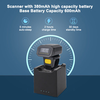 YJFIRST YJ-6602 Mini Escáner de Código de Barras Inalámbrico de 2.4G, Lector de Códigos QR Pequeño para Dedos, Compatible con Tablets Android