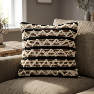 STAR HOMETEX Luxury Square Striped Handwoven Wool & Cotton Envelop Closure Washable Customizable Home <b>Cushion</b> - Product Image 5