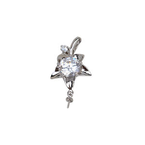 Collar con Colgante Floral de Plata S925 para Mujer, Accesorio de Joyería DIY con Perla de Circonio Grande, Producto Semiterminado, Perlas Sueltas - Product Image 5