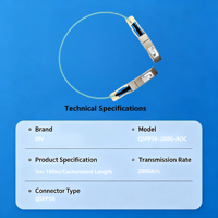 OEM/ODM 200G QSFP56 - QSFP56 AOC Aktif Optik Kablo Uzun Menzilli 1-100M Çok Modlu Fiber Veri Merkezi 5G Ağı 3 Yıl Garantili