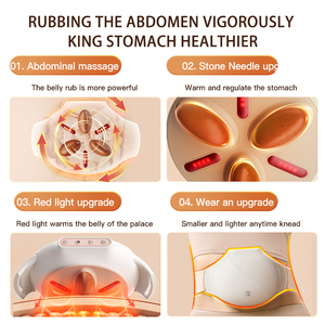 Sabuk pemijat perut elektrik, sabuk pijat pengurang nyeri dan relaksasi terapi bekam panas dengan Mode dapat disesuaikan - Product Image 5