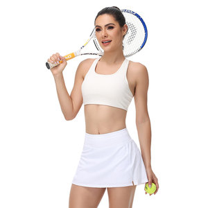 Nhà máy tùy chỉnh skorts Yoga nhỏ màu trắng với túi bên trong, nổi bật với phong cách thể thao nâng mông và thể hiện chân - Product Image 3