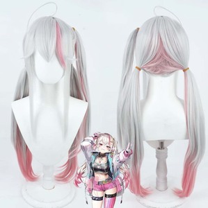 Parrucca da Donna per Giochi di Ruolo, Costume da Festa, Accessorio Cosplay Jackal Wolves, Capelli Misti Argento e Rosa GAHC-031 - Product Image 2