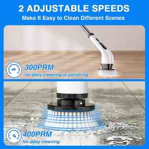 طقم فرش تنظيف كهربائية للمطبخ والحمام 6 9 فرشاة استبدال رأس فرشاة غسيل كهربائي لاسلكي بمقبض تمديد - Product Image 5