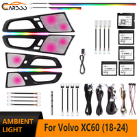Éclairage d'ambiance Cardoo pour Volvo XC60 2018-2024, amélioration de l'intérieur de la voiture, bande lumineuse LED 256 couleurs, accessoires de décoration, kit