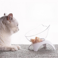 Excellentes fournitures pour animaux de compagnie bol de nourriture pour chat à double bol en plastique protège-cou bol pour chat multi-usage