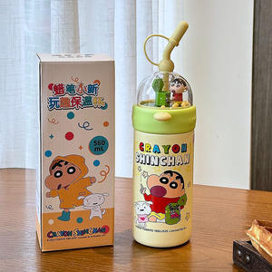 ขวดน้ำเก็บอุณหภูมิลายเครยอนชินจัง 560 มล. พร้อมหลอดดูด สำหรับเด็ก ฤดูร้อน 2025 กลับไปโรงเรียน - Product Image 5