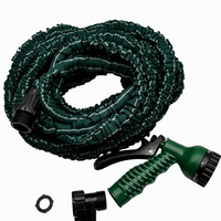 Tuyau d'arrosage extensible pour jardin, fourni directement par l'usine, avec raccord ABS fileté 3/4" (mâle et femelle) et pistolet d'arrosage à 7 buses