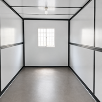 Maison conteneur moderne respirante de 20 pieds avec panneaux sandwich en acier pour bureau ou magasin, garantie 5 ans, installation rapide en module
