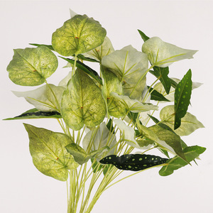 Plantas Verdes Artificiales con Hojas de Begonia, Alta Simulación, Decoración de Escritorio Interior, Alambre de Plástico QH 57076 - Product Image 2