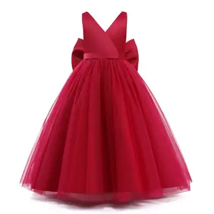 Атласное платье-пачка для девочек с цветочным принтом, праздничное свадебное платье, сценическое платье белого, красного, темно-синего цвета для пианино, свадебное платье принцессы