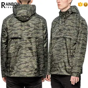 Fabrication de veste coupe-vent personnalisé coupe-vent à capuche pour homme camouflage à impression complète