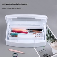 Bandeja esterilizadora de acrílico transparente reutilizable 2 en 1 para herramientas de uñas, caja de almacenamiento para desinfección, logotipo personalizado para pinzas y empujadores de uñas de salón