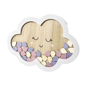 Alternativa a la Libreta de Invitados para Baby Shower - Marco de Madera con Diseño de Nube para Dejar Mensajes, Libreta de Invitados Alternativa para Bodas, Buen Regalo para Niños - Product Image 1