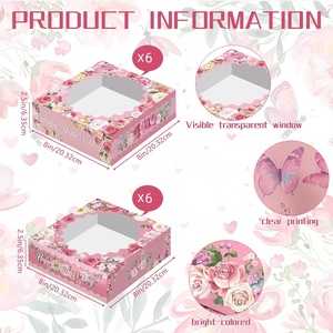 Caja de 12 Galletas para el Día de la <span class=keywords><strong>Madre</strong></span>, Cajas de Regalo para Galletas, Cajas de Pastelería con Ventana para Fiestas del Día de la <span class=keywords><strong>Madre</strong></span> - Product Image 3