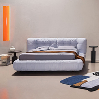 OKF Lit King/Queen Size personnalisé de style moderne en cuir italien tissu givré design nuage rembourré en bois pour le salon chambre à coucher