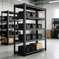 Étagère de rangement à plusieurs niveaux en métal noir, robuste, réglable, pour garage, bureau, maison