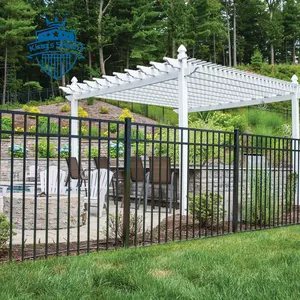 Wholesale Black Villa Steel Tubular Fence Poles Design Backyard Safety Protective Fencing Decorative Garden Fence Outdoor