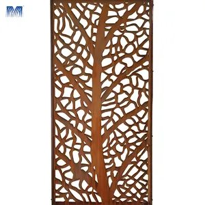 Roestvrij Staal Vouwen Screen Nog Luxe Gold Laser Cut Privacy Kast Partitie Voor Living Rotan Room Vintage Divider