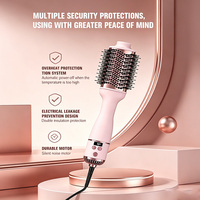 Brosse à air chaud SMET avec écran LCD, sèche-cheveux électrique 1000W, peigne volumisant et lissant, outil de coiffage par séchage à l'air