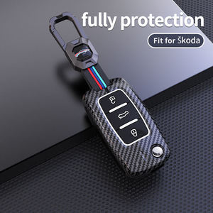 Logo personalizzato vendita calda in metallo fibra di carbonio custodia per chiave auto per Skoda octavia <span class=keywords><strong>Kodiaq</strong></span> Superb khushaq <span class=keywords><strong>accessori</strong></span> - Product Image 5