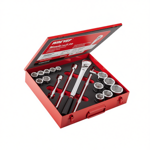 <b>Socket</b> Set 3/4 <b>Inch</b> Drive <b>12</b> Piece Metric Chrome Vanadium Steel Tool Kit For Automotive Repair - Product Image 2